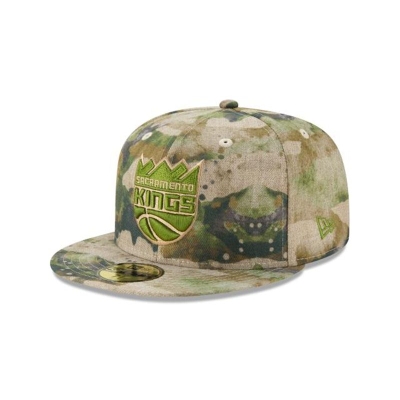 Sacramento Kings Gorra | New Era NBA Abstract Camo 59fifty Fitted Cap Mexico - Marrom